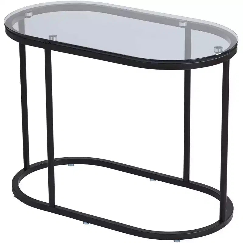 Tables d'appoint gigognes en verre, lot de 2