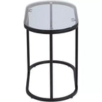 Tables d'appoint gigognes en verre, lot de 2