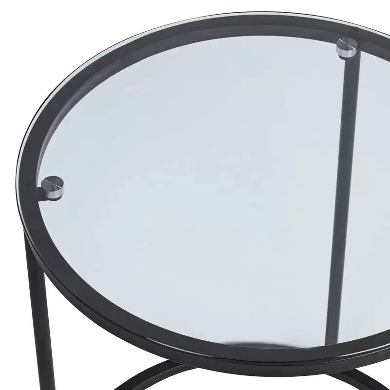Tables d'appoint gigognes en verre, lot de 2