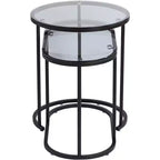 Tables d'appoint gigognes en verre, lot de 2