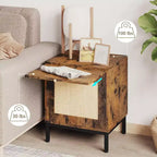 2 tables d'appoint en rotin, table de chevet moderne de style ferme avec armoire de rangement, table de chevet, table d'appoint rustique pour canapé pour salon et chambre à coucher, marron + noir