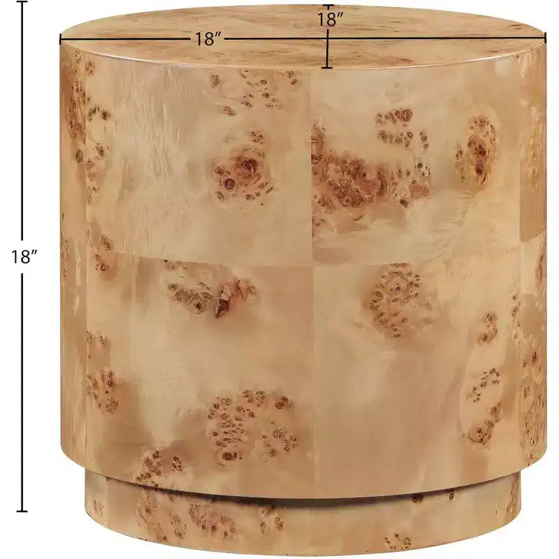 ,Table d'appoint en frêne naturel de loupe