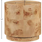 Table d'appoint en frêne naturel de loupe