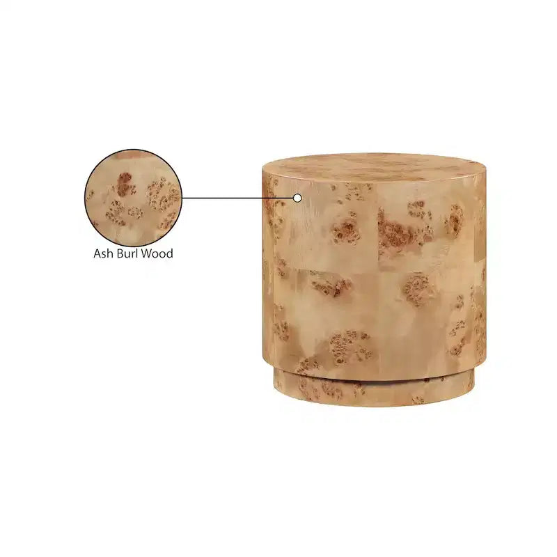 ,Table d'appoint en frêne naturel de loupe
