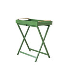 Storied Home Verdant Bamboo-Handled Folding Tray Table, Green