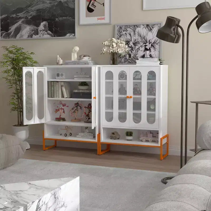 Range-chaussures, meuble à chaussures avec 2 portes en maille double face et séparateurs mobiles à double couche, armoire pour salon, couloir