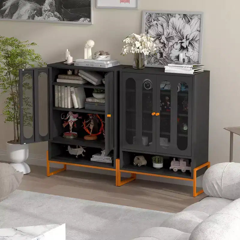 Range-chaussures, meuble à chaussures avec 2 portes en maille double face et séparateurs mobiles à double couche, armoire pour salon, couloir