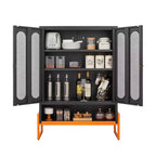 Range-chaussures, meuble à chaussures avec 2 portes en maille double face et séparateurs mobiles à double couche, armoire pour salon, couloir