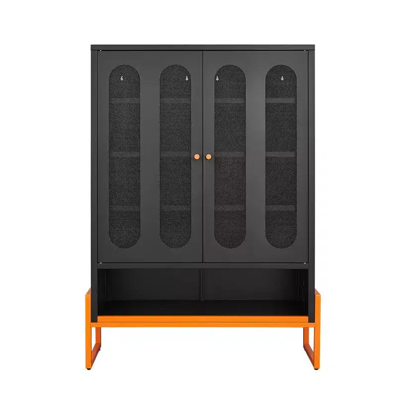 Range-chaussures, meuble à chaussures avec 2 portes en maille double face et séparateurs mobiles à double couche, armoire pour salon, couloir