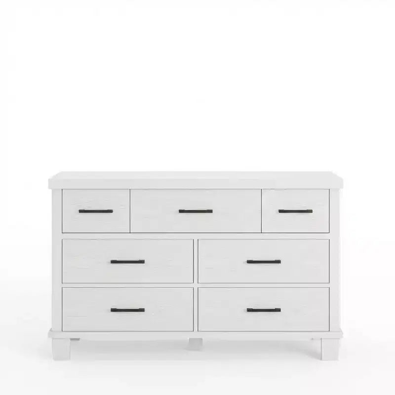 Commode en bois à 7 tiroirs pour chambre à coucher, meuble de rangement avec poignées en métal, organisateur pour salon, placard, entrée, chambre d'enfant, élégante et fonctionnelle