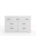 Commode en bois à 7 tiroirs pour chambre à coucher, meuble de rangement avec poignées en métal, organisateur pour salon, placard, entrée, chambre d'enfant, élégante et fonctionnelle
