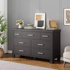 Commode en bois à 7 tiroirs pour chambre à coucher, meuble de rangement avec poignées en métal, organisateur pour salon, placard, entrée, chambre d'enfant, élégante et fonctionnelle