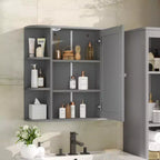 Armoire à pharmacie de salle de bain murale en bois moderne avec miroir et étagères ouvertes