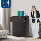 Classeur latéral en acier à 4 tiroirs verrouillable pour documents au format Lettre/Légal/A4, Large organisateur de rangement de bureau