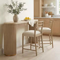Christopher Knight Home Daniel 3 Piece Farmhouse Rubberwood Upholstered Counter Height Dining Chairs with Fluted Table