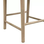 ensemble de 3 chaises de salle à manger de hauteur comptoir rembourrées en bois d'hévéa de style campagnard, avec table cannelée