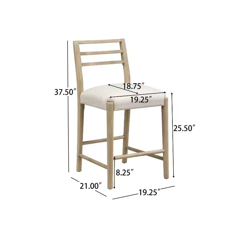 Christopher Knight Home Daniel, ensemble de 3 chaises de salle à manger de hauteur comptoir rembourrées en bois d'hévéa de style campagnard, avec table cannelée