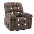 Wide Rocking Recliner Chair with Massage & Heat for Adults, Overstuffed Breathable Fabric Ergonomic Lounge Sofa w/ 2 Side Pockets, Living Room