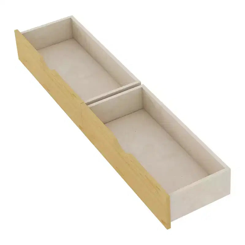 Lit plateforme pleine grandeur en bois pour enfants, lit double bas en bois avec barrières pour filles et garçons, naturel