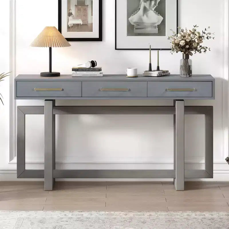 GDFStudio Allen U_STYLE Elegant Console Table with Three Drawers