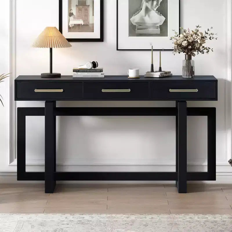Console élégante avec trois tiroirs