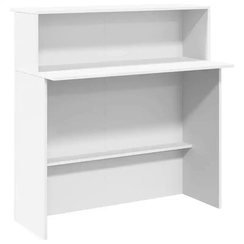 vidaXL Reception Desk White Engineered Wood Standard Reception Desk