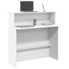 Bureau d'accueil standard en bois composite blanc