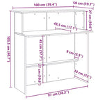 Bureau d'accueil standard en bois composite blanc