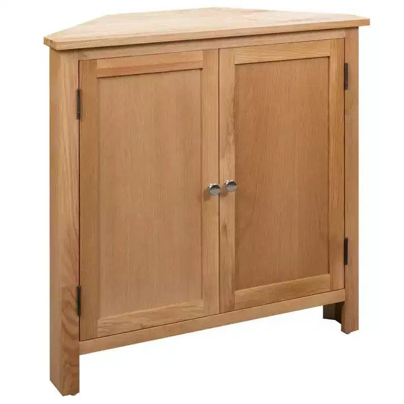 vidaXL Corner Cabinet Brown Solid oak and MDF with oak veneer
