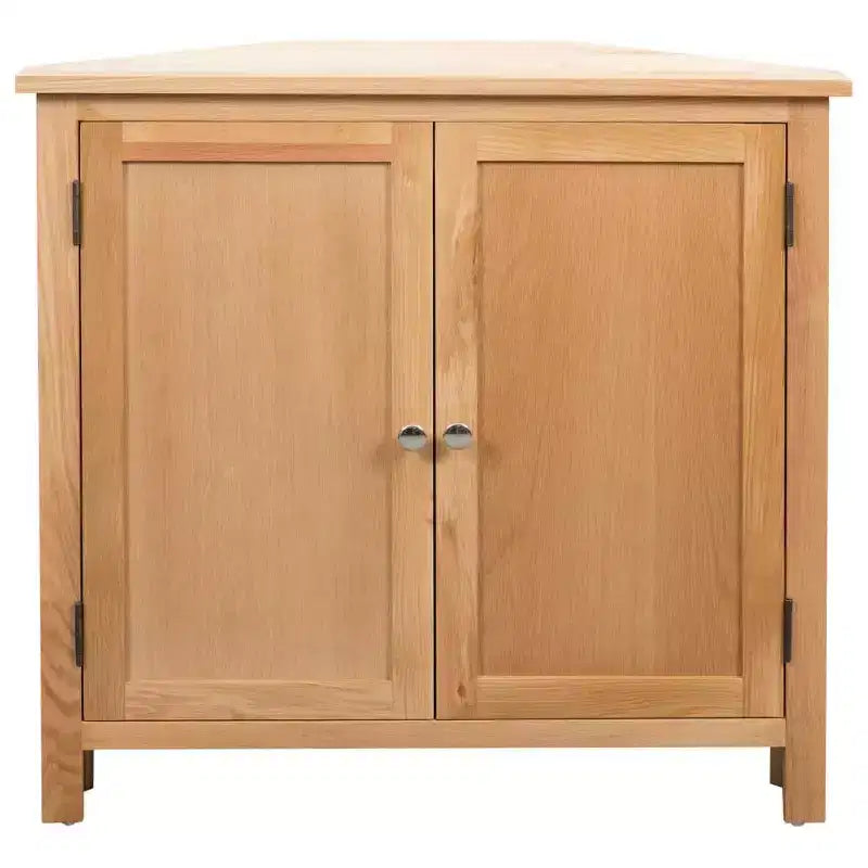 Meuble d'angle Marron Chêne massif et MDF avec placage chêne