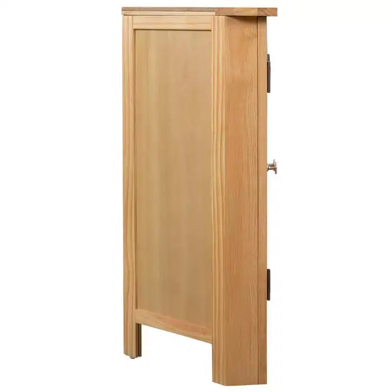 Meuble d'angle Marron Chêne massif et MDF avec placage chêne