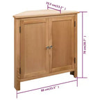 Meuble d'angle Marron Chêne massif et MDF avec placage chêne