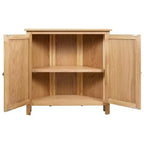 Meuble d'angle Marron Chêne massif et MDF avec placage chêne