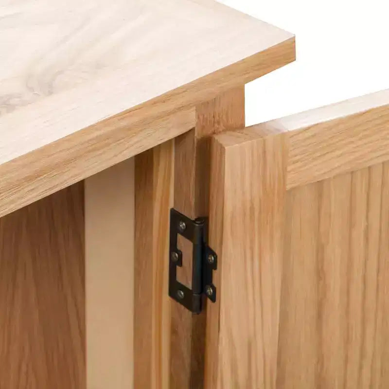 Meuble d'angle Marron Chêne massif et MDF avec placage chêne
