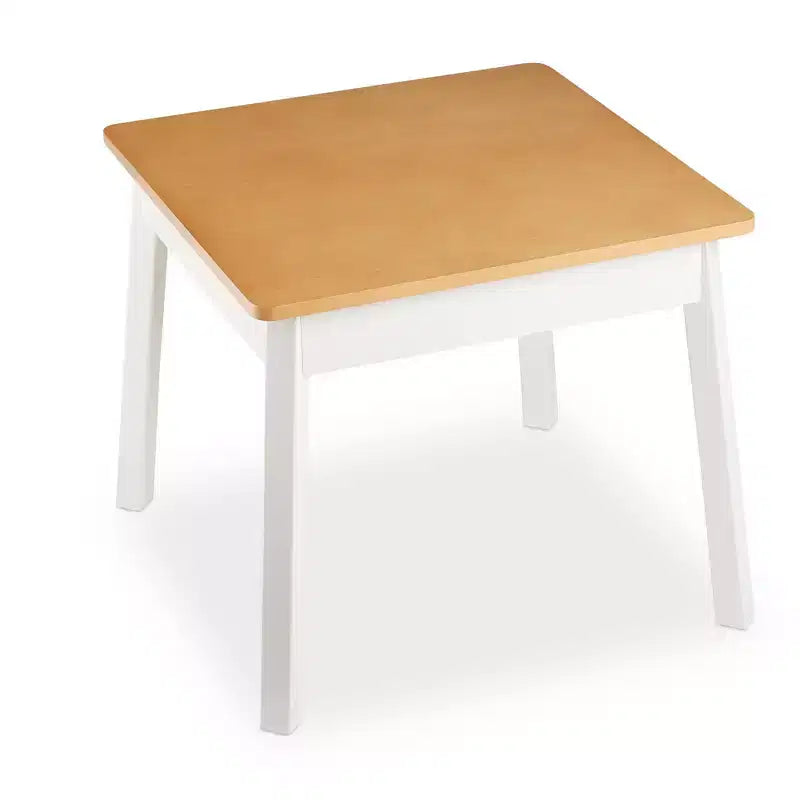 Table Carrée en Bois Melissa & Doug – Meuble pour Chambre d'Enfant (Naturel/Blanc)