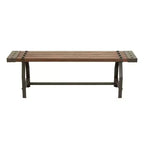 Banc industriel en métal et bois marron 