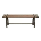 Banc industriel en métal et bois marron 