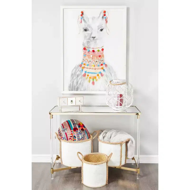 Console moderne en acrylique doré – Olivia & May