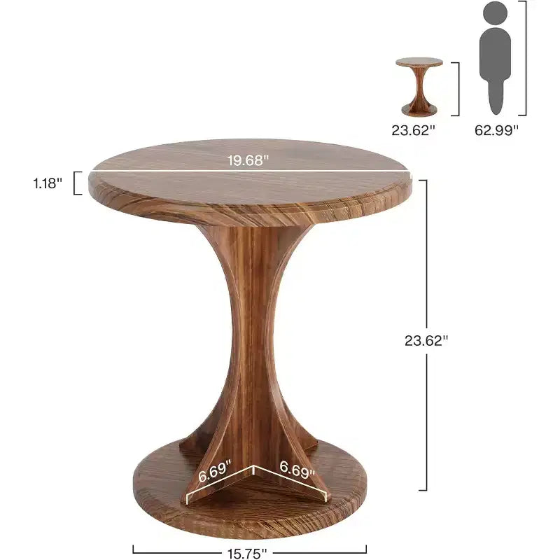 Table d'appoint ronde en bois pour salon