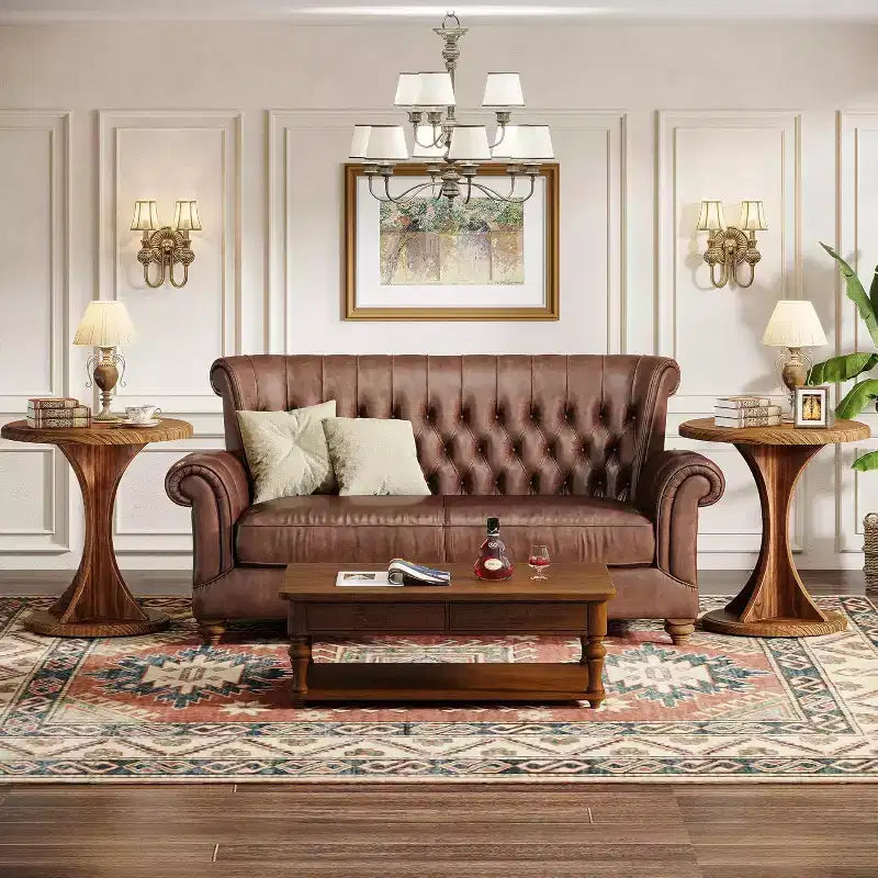 Table d'appoint ronde en bois pour salon