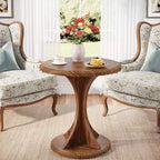 Table d'appoint ronde en bois pour salon