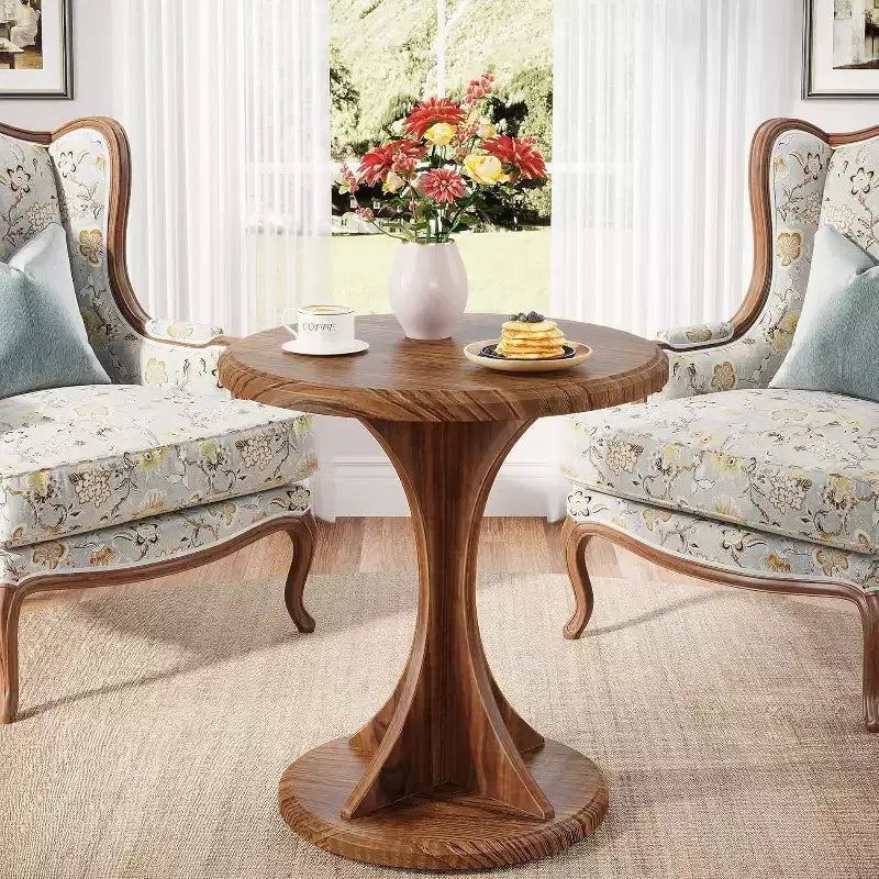 Table d'appoint ronde en bois pour salon
