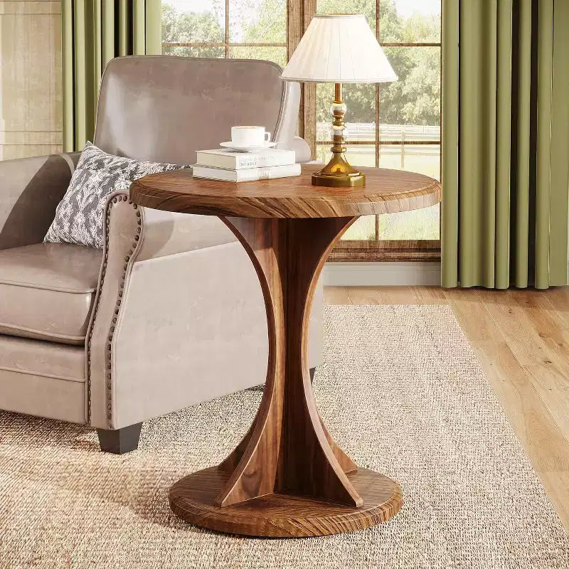 Table d'appoint ronde en bois pour salon